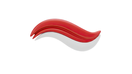 Red and White Abstract Wave