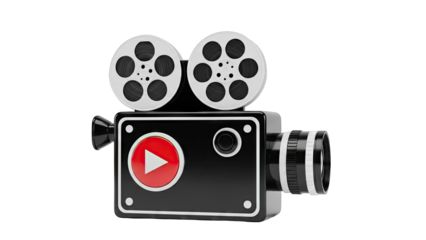 Vintage Film Camera with Play Button