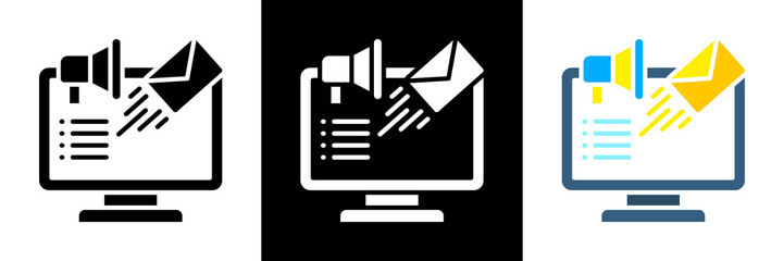 Email Marketing Icon Set Glyph vector Illustration 