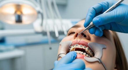 D ???? coordin dentist examining patient teeth closely.