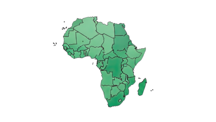 Stylized Map of Africa with Green Tones