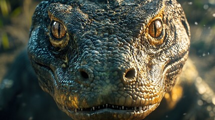Komodo Dragon Close Up: Majestic Reptile Portrait