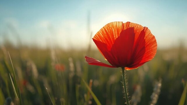 Red Poppy Close-Up Honoring ANZAC Day Remembrance
