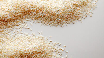 Rice grains, steamed white rice, freshly cooked and fluffy texture
