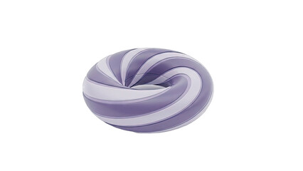 Swirled Torus Shape with Purple and White Stripes
