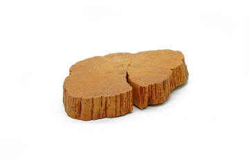 Handcrafted Wood Tea Coaster isolate on white background.