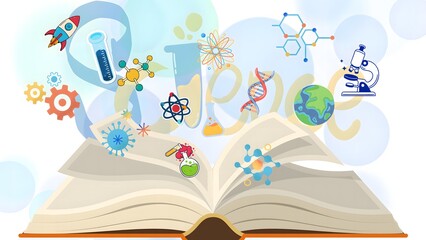 illustrations with the theme of science and technology literacy