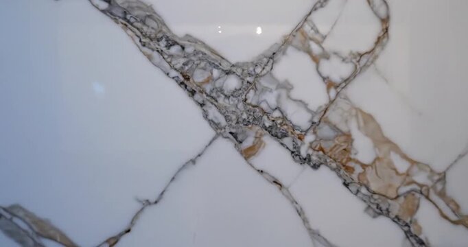 Luxury Marble Slab with Veins and Lighting.