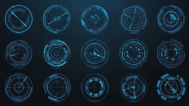 Circular Digital UI and HUD Technology Set - Powered by Adobe