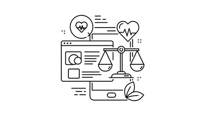 Digital Health and Wellness Balance Concept