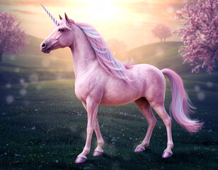 Naklejka premium Mystical Unicorn Realistic Ai 