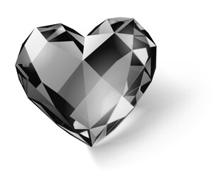 A heart-shaped diamond illustration in a modern style on a white background with subtle shading.