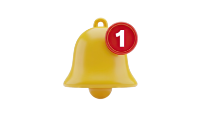 Notification Bell Icon with Number 1
