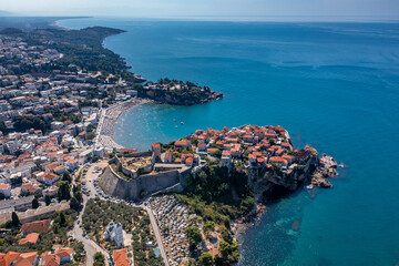 Ulcinj, Old city and popular travel destination on Adriatic sea in Montenegro