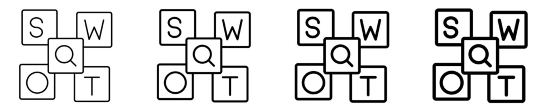 Swot Analysis  Icon Set Different Style Collection
