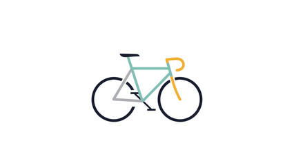 Fototapeta premium Minimalist colorful bicycle illustration with simple design.