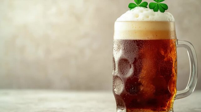 Cold beer with frothy head in a traditional pint glass.