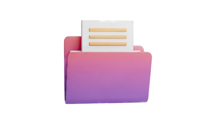 3D Folder Icon with Documents