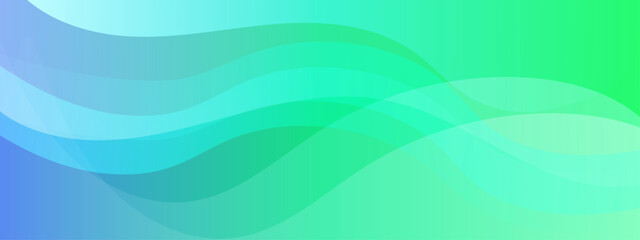 Obraz premium Abstract flowing blue and green curves ideal for web design, advertising, presentations, and background layouts with a sleek modern aesthetic