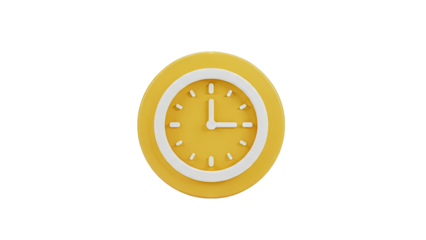 Minimalist Yellow Clock Icon