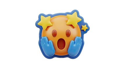 Surprised Emoji with Stars