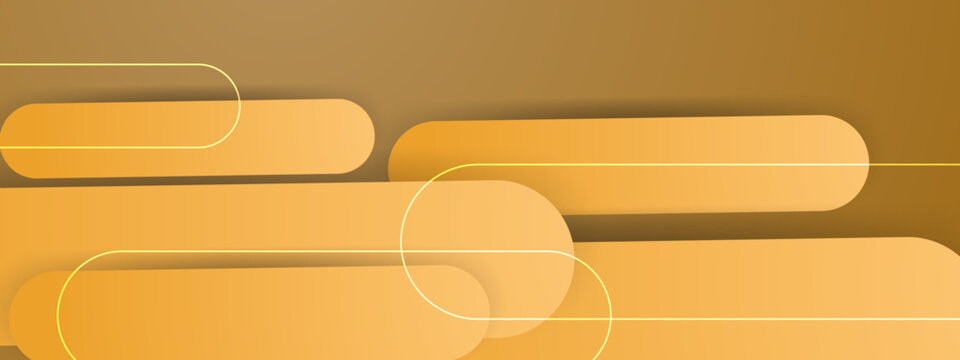 Abstract golden shapes with yellow stripes against a brown background, perfect for backgrounds, branding, web design, and artistic projects