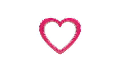 Glossy Pink Heart Outline