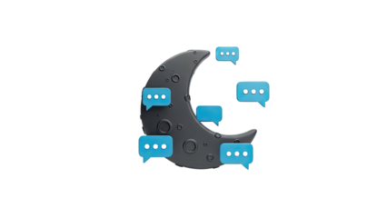 Moon with Chat Bubbles