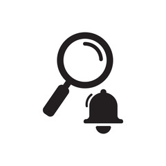 Search Alert Icon Magnifying Glass and Notification Bell