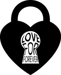 Heart Padlock Love Symbol Vector Illustration for Valentine Security and Romance Concept