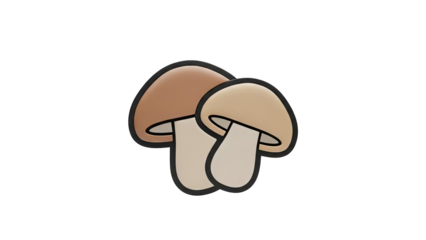 Two Cartoon Mushrooms