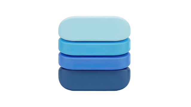 Stack of Blue Pill Shapes - Powered by Adobe