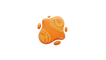 Abstract Orange Blob with Swirl Patterns