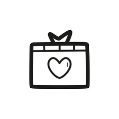 Giftbox icon cartoon design illustration
