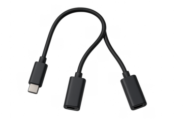 Usb-c splitter adapter cable with dual female ports