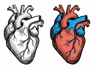 Anatomical Human Heart Illustrations