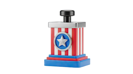 3D Render of a Ballot Box with American Flag Design