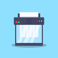 Paper Shredder Machine Flat Vector Illustration