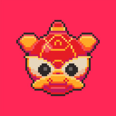 Pixel Art Chinese New Year Lion Dance Game Asset