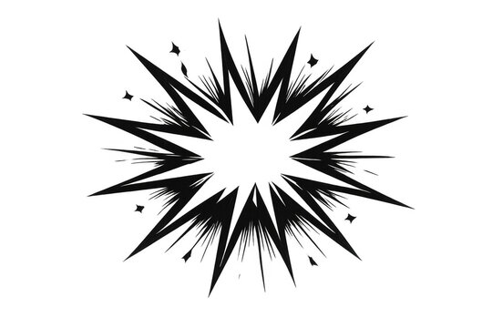Comic style explosion bursting effect with starburst lines, celebrating victory or important announcement on transparent background - Powered by Adobe
