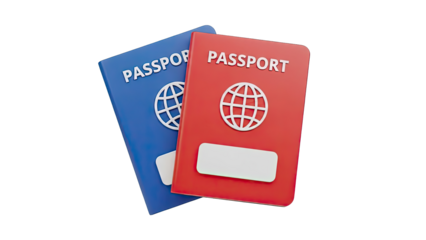 Two Passports: Blue and Red