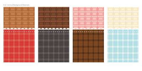 9:16 縦型 チョコレート背景 4色セット｜縦背景素材