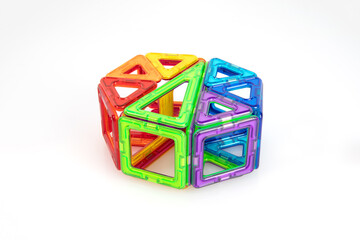 Fototapeta premium Stage 2: Intermediate Assembly Colorful Wooden Sculpture Children's Hands-On Learning