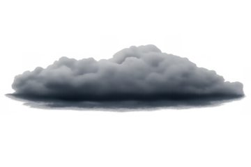 Dark storm cloud forming, bringing rain and bad weather, isolated on a transparent background, element for design