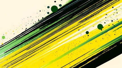 Vibrant Brushstrokes: Abstract Geometric Stripes and Dots Art Design