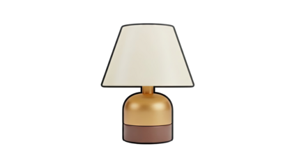 Modern Desk Lamp with Cream Shade and Gold/Brown Base