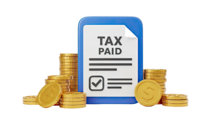 Tax Paid Document with Gold Coins