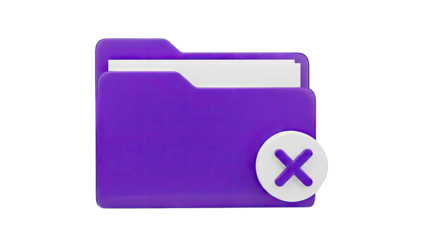 Purple folder with delete icon