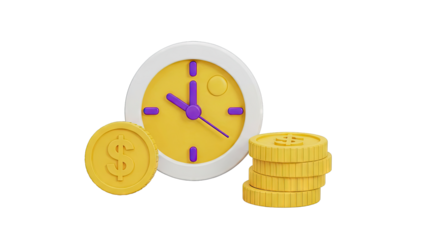Time is Money 3D Illustration