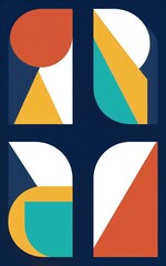 Abstract geometric design in bold colors, modern art style.
